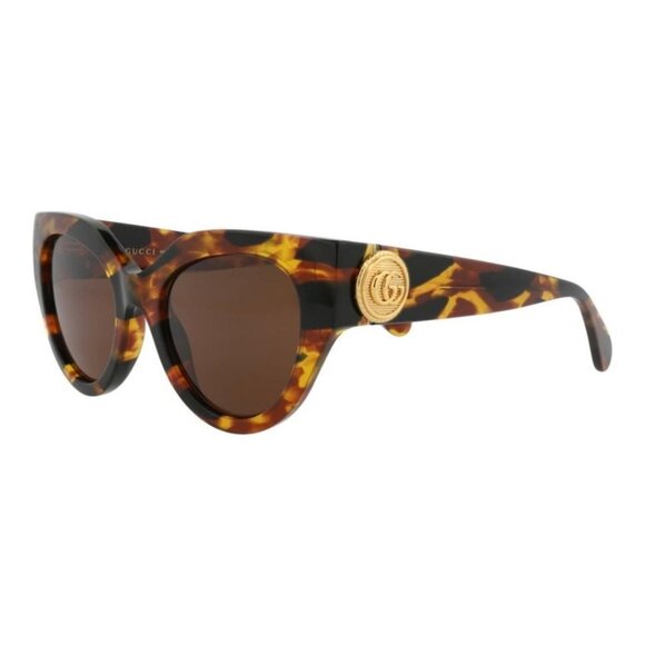 Gucci Womens Cat Eye Havana Havana Brown Fashion Designer Eyewear - Picture 1 of 4